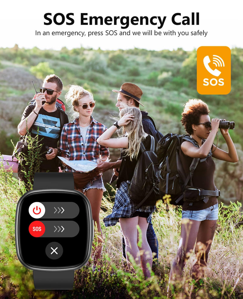 Smart Watches, 1.72" Smartwatch for Men Women (Answer/Make Call), Fitness Tracker with 100+ Sport Modes, IP68 Waterproof, Heart Rate/Sleep/Spo2 Monitor, Activity Tracker for Android iOS Black