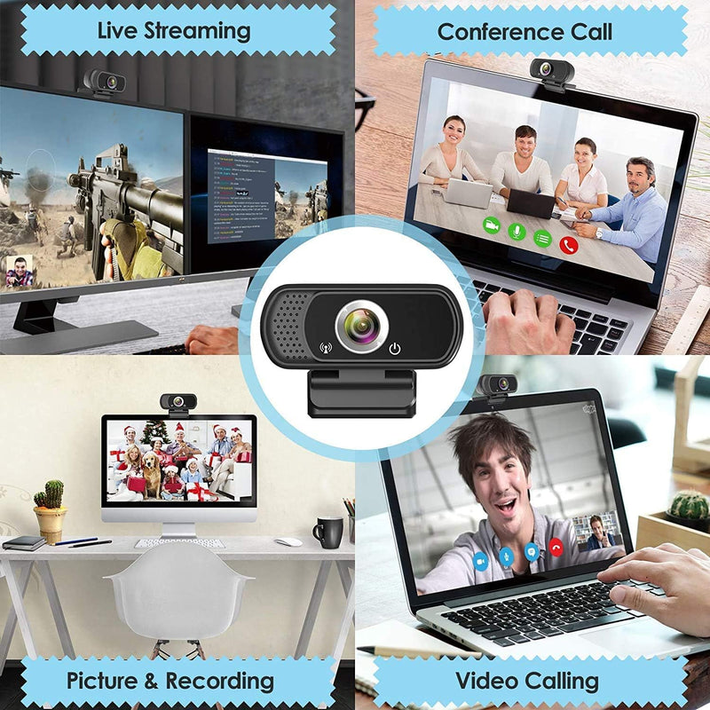 USB C Webcam for PC: 1080P HD Web Cam with Mic,Computer Camera with Privacy Cover & Tripod Stand for MAC Desktop Laptop, Wide Angle Webcam Pro Streaming Web Camera for Zoom/Skype/Teams/Webex USB-C Webcam with Cover & Tripod