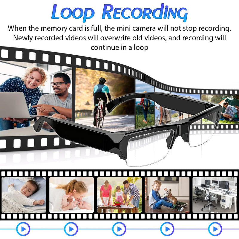 Camera Glasses 1080P Video Recording Outdoor Sport Glasses with Camera 64GB Wearable Smart
