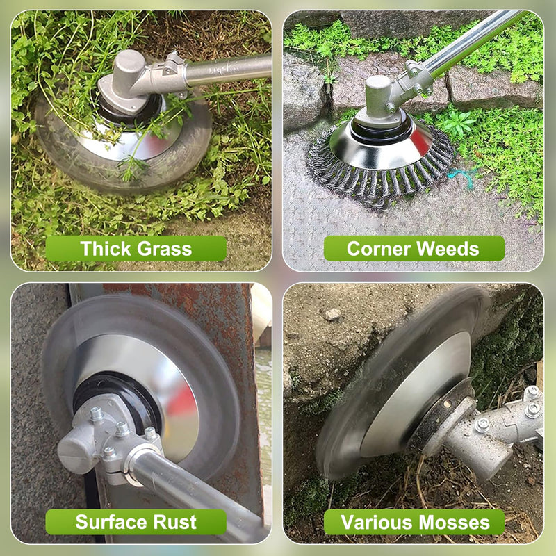 Weed Brush Cutter, Wild Herb Brush for Brush Cutter, 8 Inch Professional Weed Brush for Grass Trimmer, 25 mm Bore Steel Brush for Lawn Mower Brush, Removal of Weeds and Moss (8 Inches) 8 inches