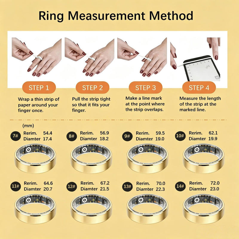 Smart Health Ring, Featuring Stress and Sleep Monitoring Functions, Compatible with iOS and Android,Waterproof Fitness Tracker for Women & Men, No Subscription Fee. (Silver, 8) silver 8#