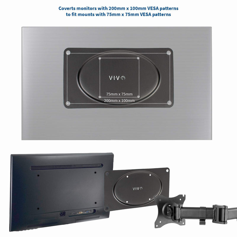 VIVO Steel VESA Monitor Mount Adapter Plate for Monitor Screens up to 43 inches, Conversion Kit for VESA 200x100, MOUNT-AD2X1