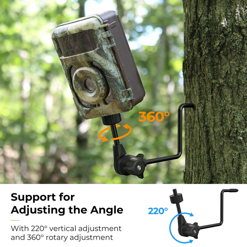 K&F Concept 2 Pack Trail Camera Holders, 360° Adjustable Game Camera Tree Mount