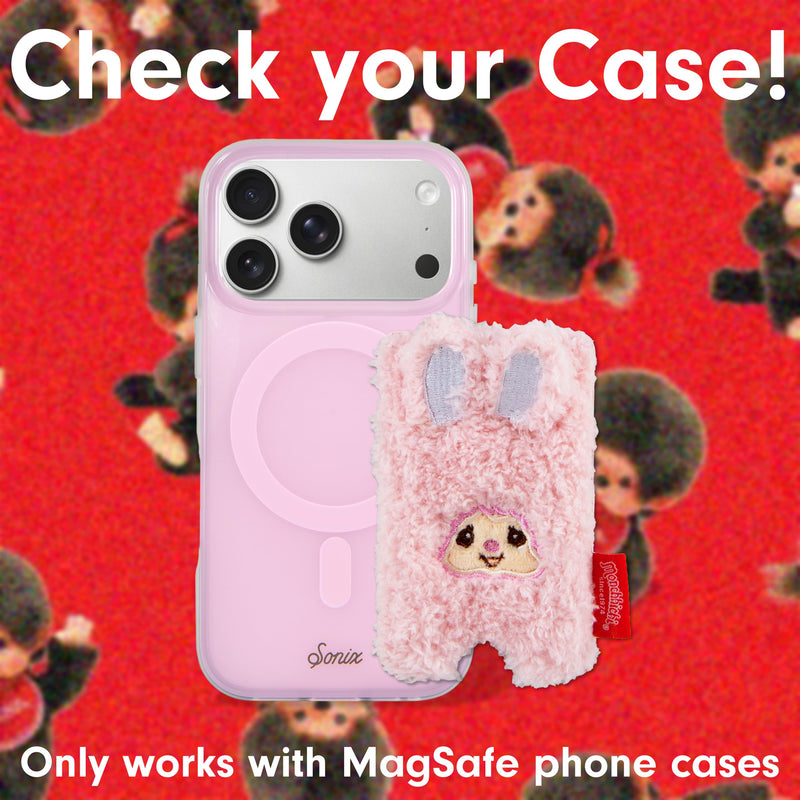 Sonix x Monchhichi Plush Magnetic Phone Wallet | Cute Fuzzy Phone Card Holder Compatible with MagSafe Phones and Cases | Chimutan