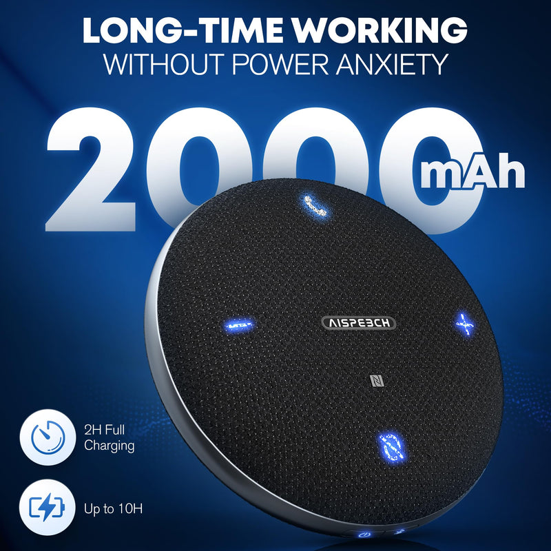 M4 Bluetooth Speakerphone Conference Microphone with AI Noise Reduction Full-Duplex AI Transcription USB Speakerphone 360° Voice Pickup Conference Speaker Home Office for Teams/Zoom, Black M4 Black USB Omnidirectional Speakerphone for 8 people