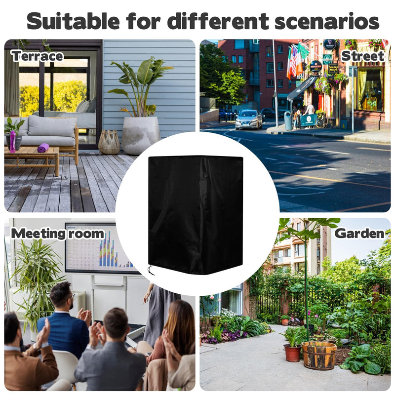 2 Pack 15 Inch Outdoor Speaker Covers, Black UV Protection PA/DJ Speaker Covers for Powered Speaker Mounted on Stand Oxford Fabric Speaker Protective Covers for Waterproof Dustproof