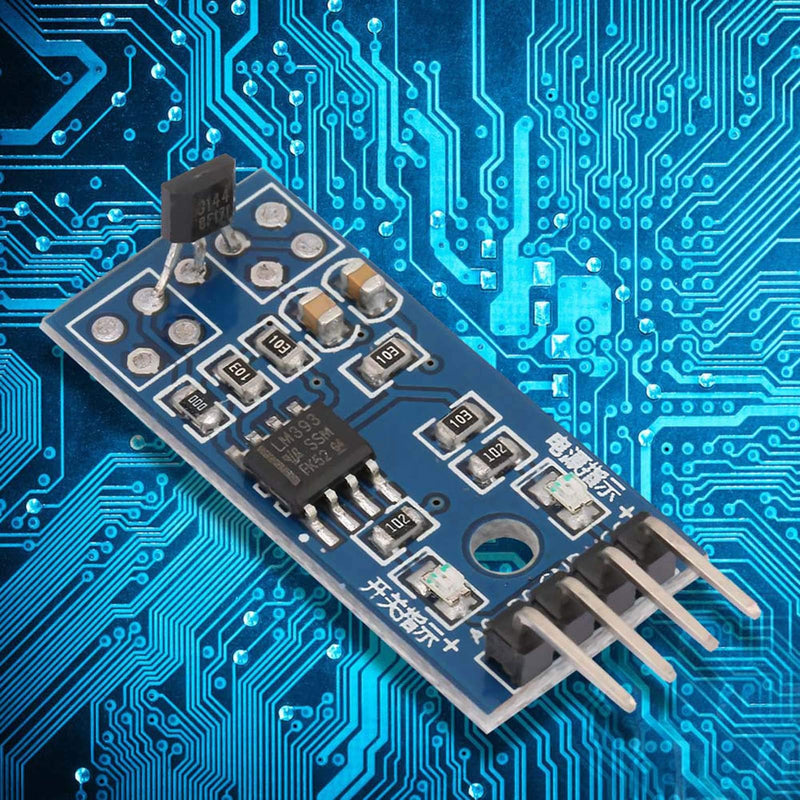 Hall Sensor Switch, Pack of 5 Hall Effect Magnetic Sensor Module 3144E Effect Sensor Switching Speed Counting Sensor Magnetic Detector