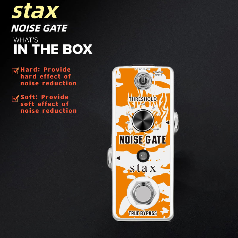 Stax Noise Gate Pedal Noise Killer Guitar Pedal Noise Suppressor Effect 2 Modes for Electric Guitar and Bass True Bypass.