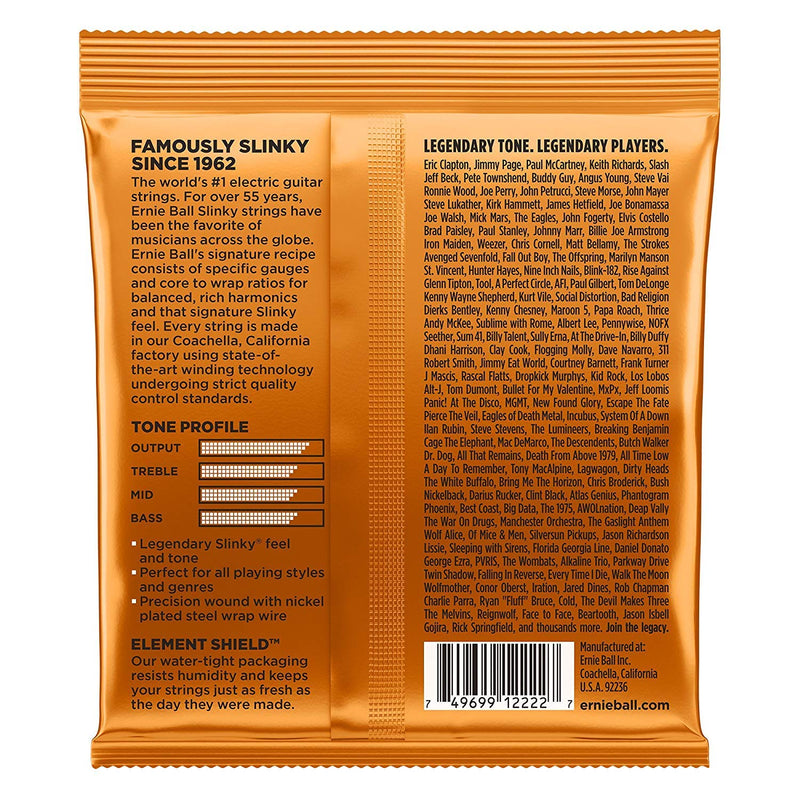 Ernie Ball 2222 Nickel Regular Slinky Orange Electric Guitar Strings 3 Pack