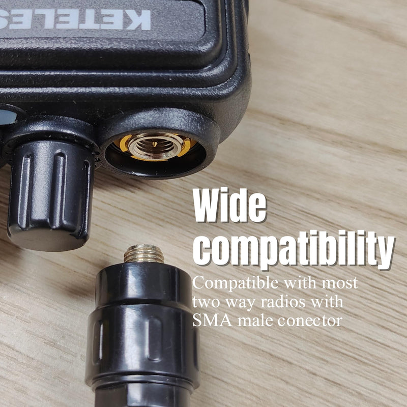 GMRS Antenna Ham Radio, Dual Band Antenna for Walkie Talkies 136-174 400-470 MHz 15.4" SMA Female Whip Antenna for Two Way Radio (Antenna Only)
