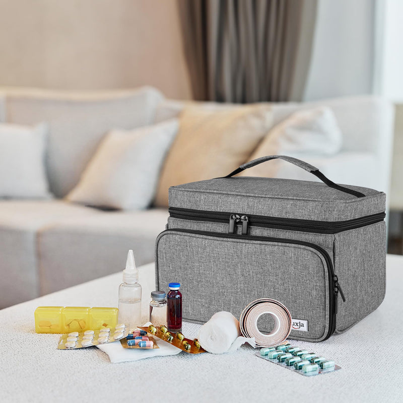 [AUSTRALIA] - Luxja Medical Bag, Emergency Bag for Medical Accessories, Medicine Bag for Travel, Medical Bag for First Aid Kits, Grey Gray 
