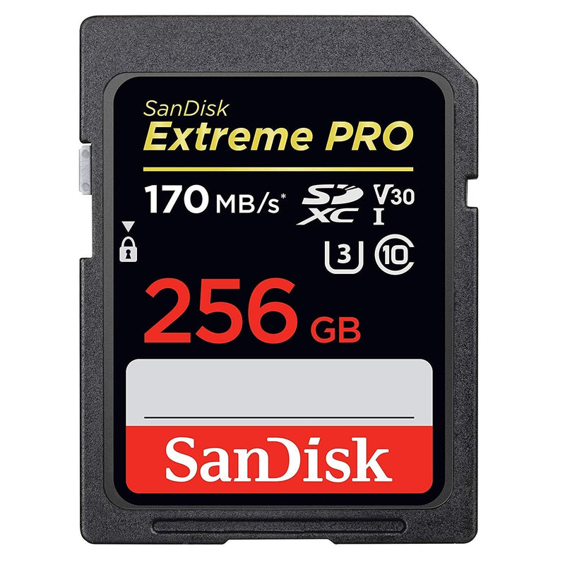SanDisk Extreme Pro 256GB SD Card SDXC UHS-I for Cameras Works with Nikon D3500, D7500, D5600 (SDSDXXY-256G-GN4IN) 4K UHD Video Class 10 Bundle with (1) Everything But Stromboli 3.0 Memory Card Reader