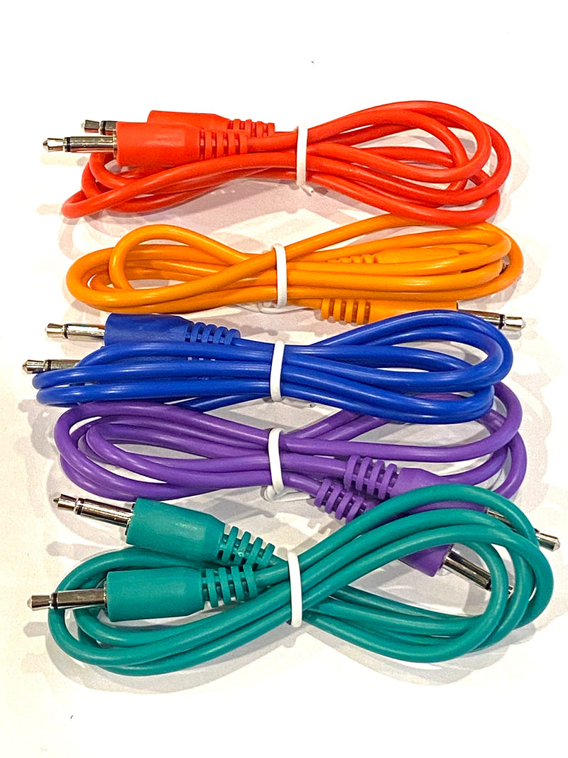 (5) Color Pack of 3.5mm Mono TS Modular Synth Patch Cables