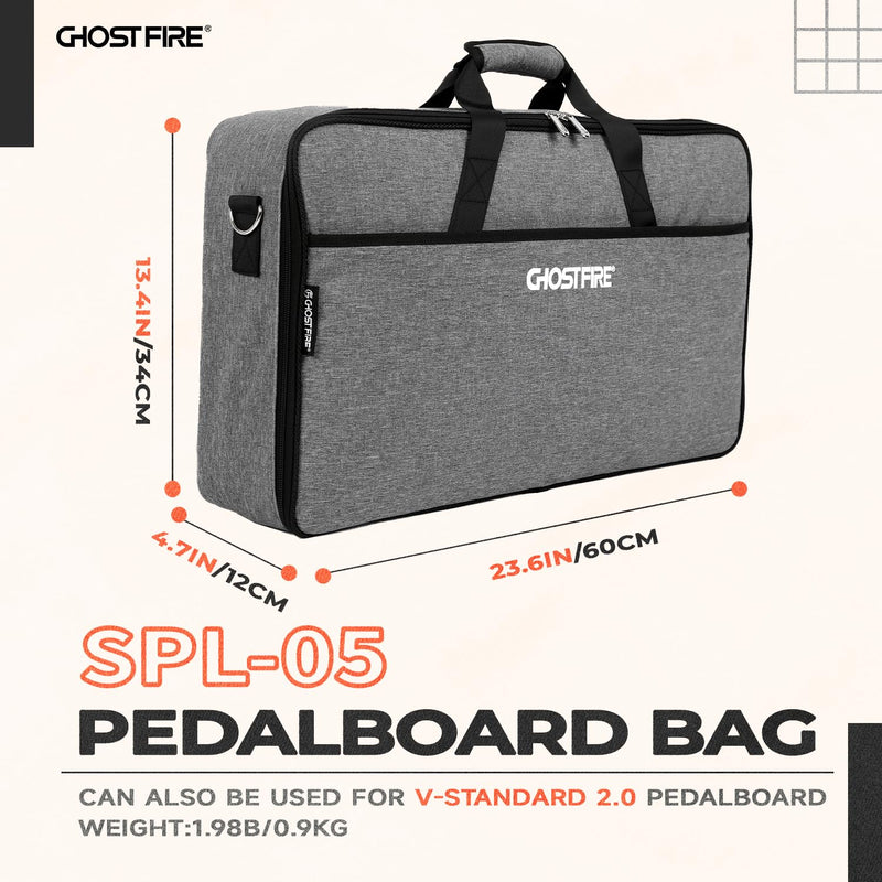 Ghost Fire Guitar Pedal Board Bag Effect Pedalboard Bag Accessory Storage Bag Carry Case 23.6x13.4x4.7in 23.6"x13.4"
