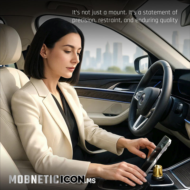 Mob Armor MobNetic Icon.MS MagSafe Car Phone Mount, Bronze | 90lb Pull Force, 90º Tilt, 360º Rotation, Aluminum Build, Compatible with iPhone & Android, MagSafe