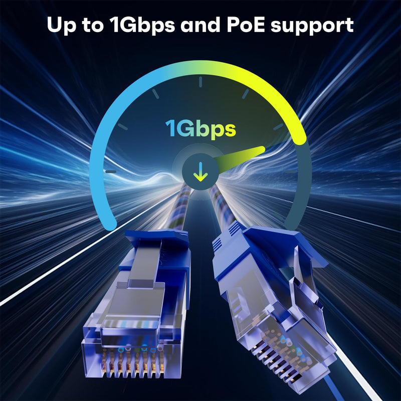 Cat6 Ethernet Cable 6 FT (50-Pack), Snagless Cat 6 Patch Cable, Upgraded Transparent Flexible PVC Jacket, OFC Oxygen-Free Copper, 1Gbps, Internet Network Cable, Cat6 Cables, UTP, Blue Cable -50 Pack 50-Pack Transparent Blue