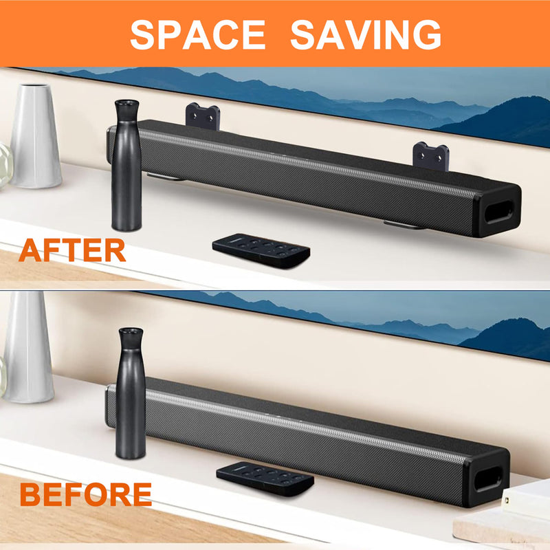 Suixing Sound Bar Mounts Universal Soundbar Wall Mount Bracket Kit for Most of Soundbars Wall Mount Shelf Mounting Brackets(Curved 3.54 INCH) Black_3.54" Length 3.54"