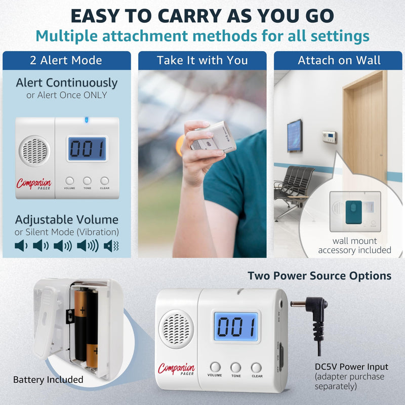 Caregiver Pager for Elderly Adults Nurse 6 Call Buttons for Elderly at Home Seniors Patients Nurse Call Light Monitoring System Alert Button Bed Alarm Buzzer Emergency Clinic 6 Call Buttons + 1 Receiver