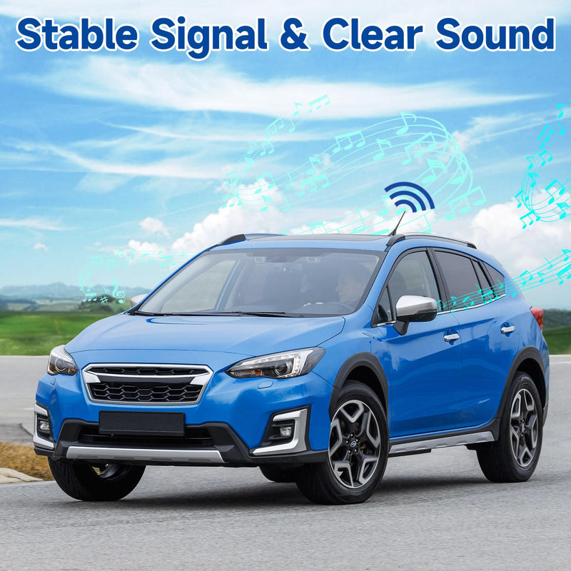 [AUSTRALIA] - Eightwood Car Stereo FM AM Radio Antenna, Universal Roof Mount Amplified Antenna with 12V Power Wire DIN Plug Connector for Vehicle Car Truck SUV Radio Stereo Receiver Media Head Unit amplified antenna with 16ft cable 