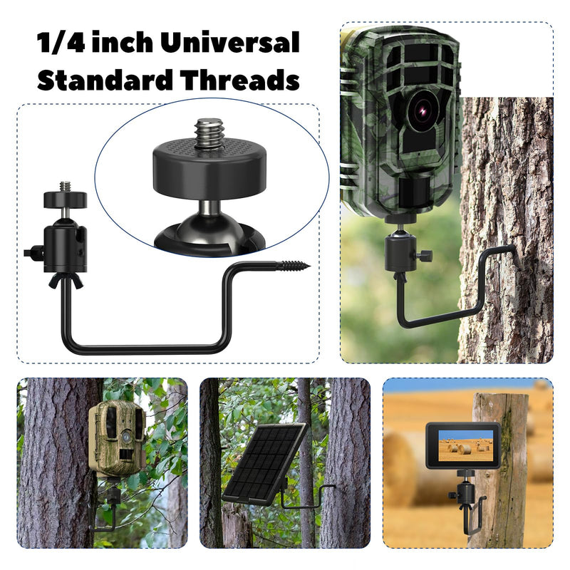 Trail Camera Tree Mount: 360 Degrees Adjustable Game Camera Mount with 1/4 inch Screw, Easy Installation & Compact Sturdy, 3 Pack 3 packs