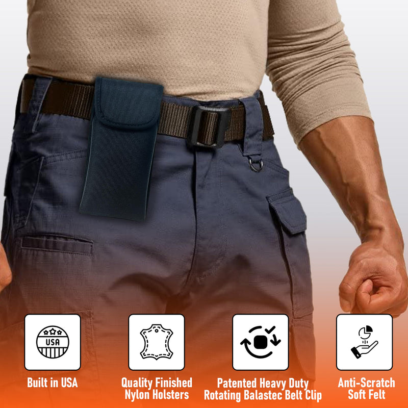 Turtleback Belt Clip for Galaxy Z Fold8 Ultra 2026, Fold7 2025 - Small - Fits Slim Style Cases - Black Leather, Horizontal Phone Belt, Magnetic Closure Holster with Exclusive HD Rotating Belt Clip Horizontal - Leather w/ HD Clip Slim Fit