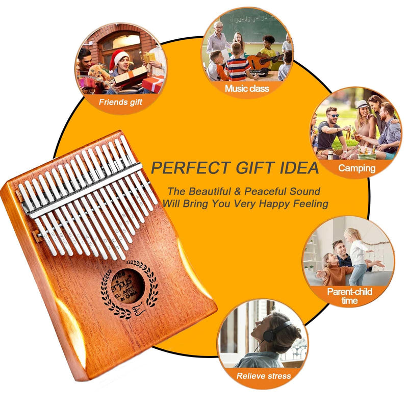 [AUSTRALIA] - Everjoys Kalimba Thumb Piano 17 Keys, Professional Musical Instrument Finger Piano Marimbas with Portable Soft Cloth Bag, Fast to Learn Songbook, Tuning Hammer, All in One Kit 17 Key Natural 