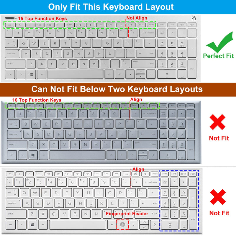 Keyboard Cover for HP Laptop 15-dy 15-dw 15-bs/bw 15-cb/cc/cd/cs 15-ef 15t 15z 15t-dy200 15t-dw300 15-dy2024nr dy2021nr dw3033dx dw1083wm HP Spectre x360 15t eb0043dx/ 15-ef1023dx ef2126wm, Purple