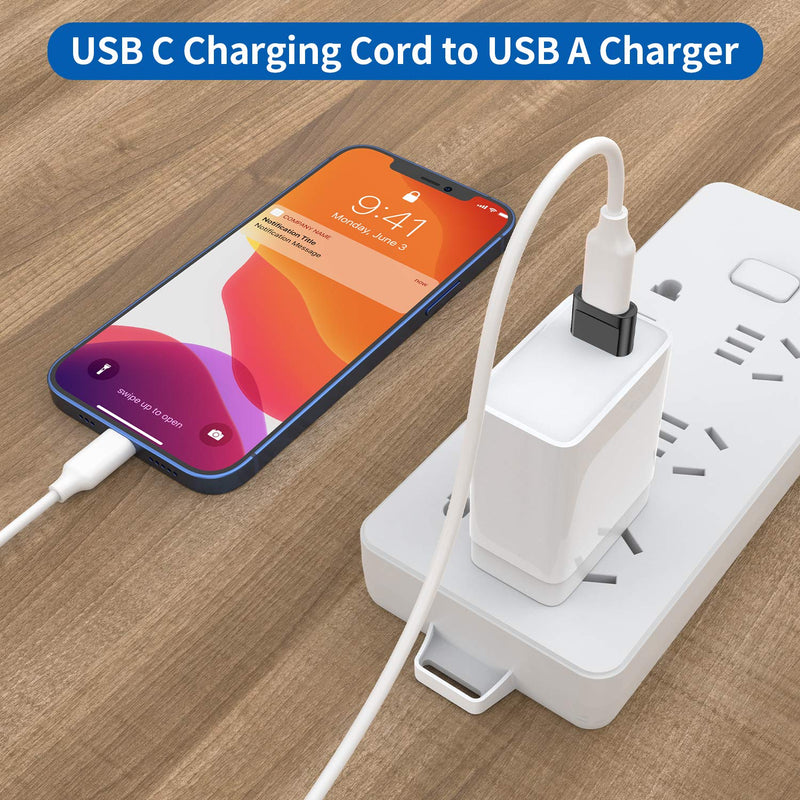 USB C Female to USB Male Adapter 4-Pack,Type C to USB A Charger Cable Adapter,Compatible with iPhone 11 12 13 Pro Max,iPad 2020,Samsung Galaxy Note 10 S20 Plus S20+ Ultra,Google Pixel 4 3 2 XL(Black) Black