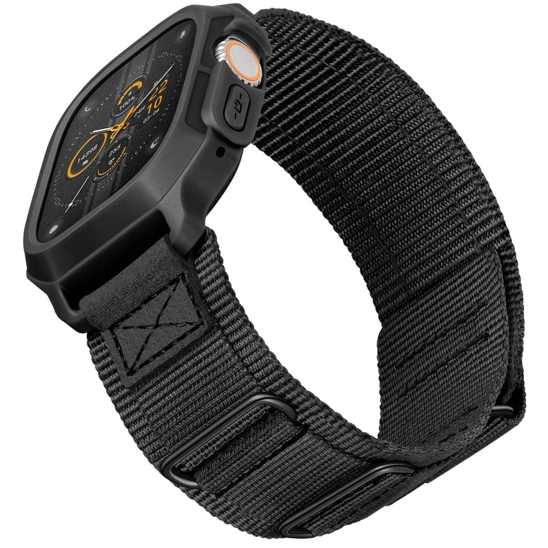 Bundle of the Rugged Nylon Velcro Apple Watch Ultra Band 49mm (BlackTags/Black)
