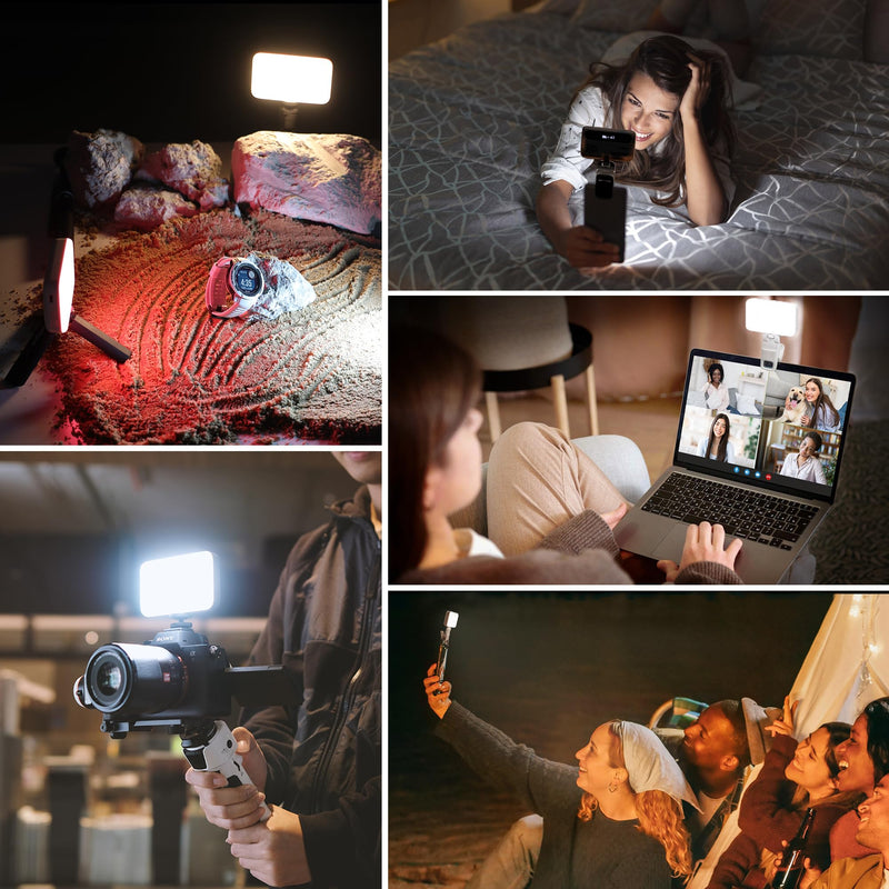 VILTROX RGB Video Light, Selfie Light, Portable LED Phone Light with Clip, Rechargeable on Camera Video Light with App Control, for Phone,Laptop,Camera,iPad, video recording for TikTok,YouTube,Vlog