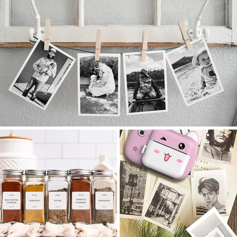20PCS Mini Printer Paper,Thermal Sticker Paper,Self-adhesive,Mini Thermal Printer Paper,Mini Photo Printer Labels, For Photos, To-do Lists,Notes,Black On White,5.7 x 2.5cm