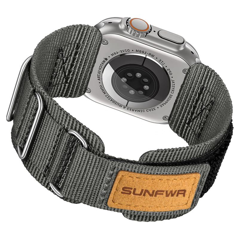 SUNFWR Compatible with Apple Watch Band 49mm 46mm 45mm 44mm 42mm, Rugged Straps for iWatch Ultra Series 11/10/9/8/7/6/5/4/3/2/1/SE, Tough Apple Watch Replacement Bands for Men Women