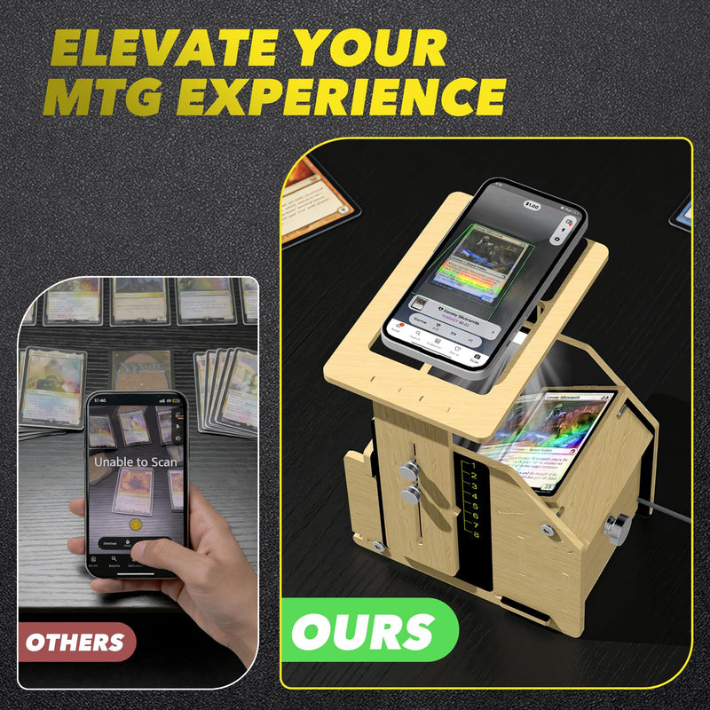 Card Scanner Stand for Trading Cards – MTG & TCG Card Scanner Stand with Light, Quickly Scan and Price Check Sleeved and Unsleeved Collectible Cards, Compatible with ManaBox App