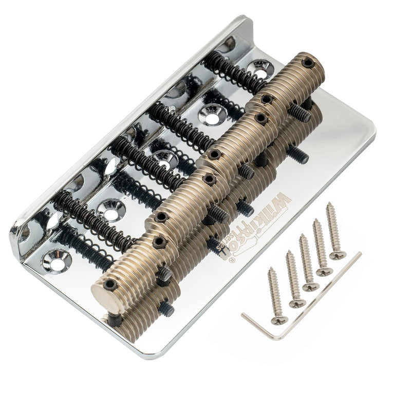 Wilkinson WOB41T 57mm (2-1/4 inch) 4-String Bass Bridge Threaded Saddles for Precision/Jazz Bass, Chrome