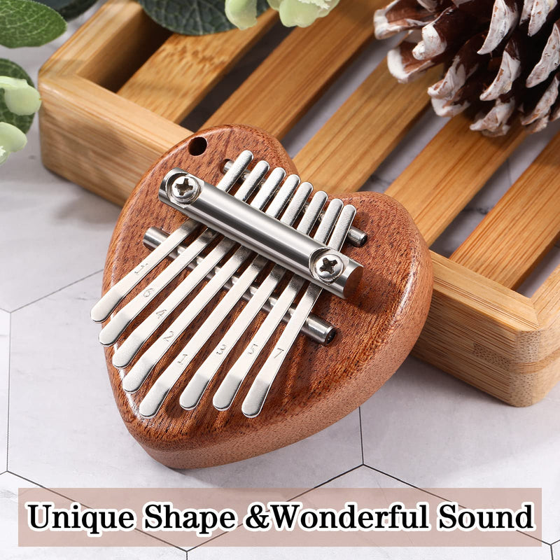 3 Pack Finger Piano Gift Mini Thumb Piano with 8 Key Finger Thumb Piano Portable Mini Pocket Kalimba Cute Heart Oval Bear Kalimba Small Hand Piano for Kid Adult Christmas Musical Ready (2.7 Inch) 2.7 Inch