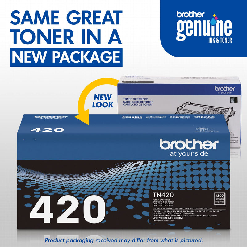 Brother Genuine TN420 Mono Laser Toner Cartridge TN-420 Toner