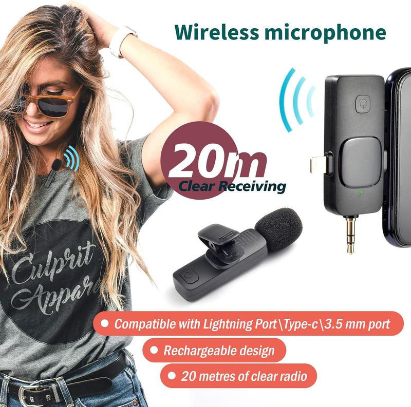 [AUSTRALIA] - YouTube Starter Kit,Vlogging Kit for iPhone Android Phone,Content Creator Kit for Blogger Vlogging Camera Kit with MicrophoneLED lightCPL lensRemote Control 