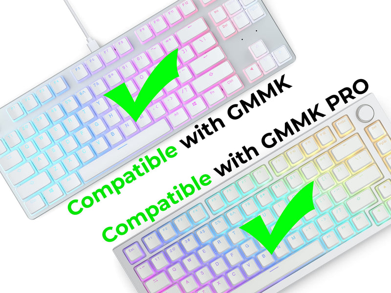 Glorious Aura V2 (White) - PBT Pudding Keycaps for Mechanical Keyboards - ANSI (US), ISO Compatible - Supports Full Size, TKL, 75%, 60% Layouts Aura V2 (White)