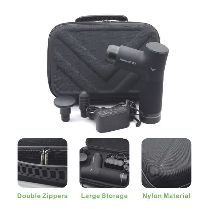 Carrying Case Compatible for Hypervolt Go Travel Storage Organizer Hard Shell Bag fit for Hyperice Hypervolt GO Massage Gun Device Black 02