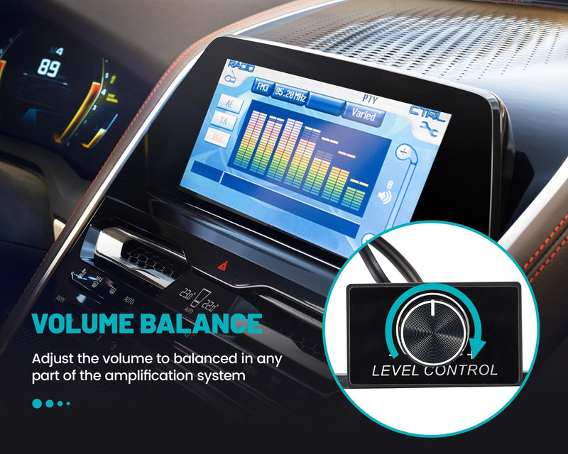 [AUSTRALIA] - Universal Car Amplifier RCA Level Controller, Car Audio Bass Control Knob, Sub Amp Volume Control Cable for Car, Motorcycle, Speakers, Home Theater 