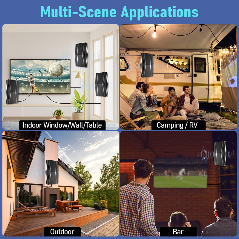 1600+ Miles TV Antenna Indoor,Digital TV Antenna for Smart TV Indoor with Amplifier Signal Booster, Strongest TV Antenna for Local Channels,Indoor Antenna with 42ft Coax HDTV Cable Support 8K 4K HD009