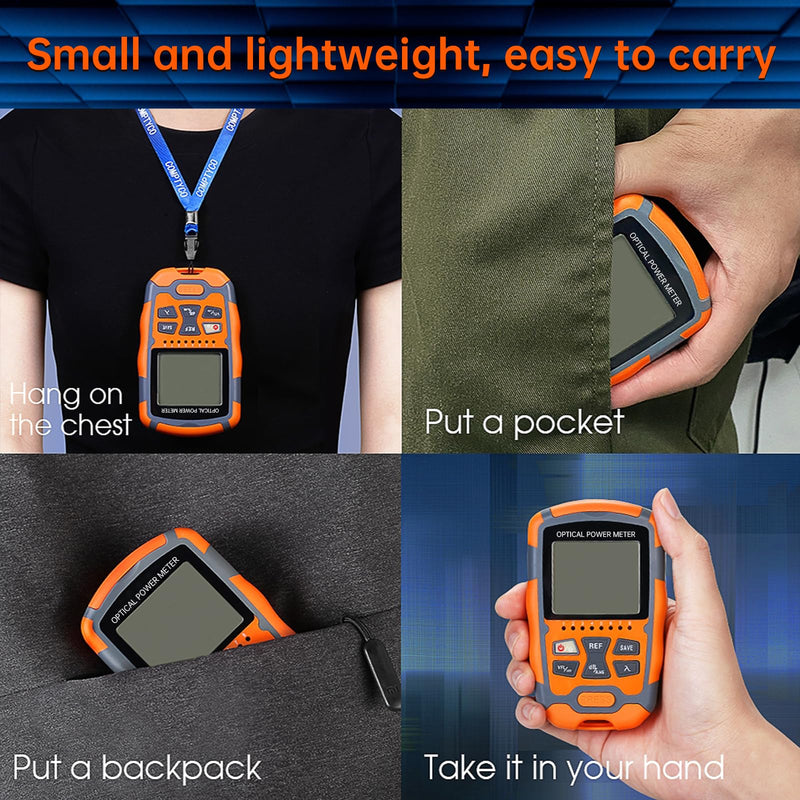 [AUSTRALIA] - Fiber Optic Tester Portable Fiber Light Power Meter SC/FC/ST Universal Interface Fiber Tester Built-in 10Km Visual Fault Locator (OPM&VFL) with FC to LC Adapter 1 