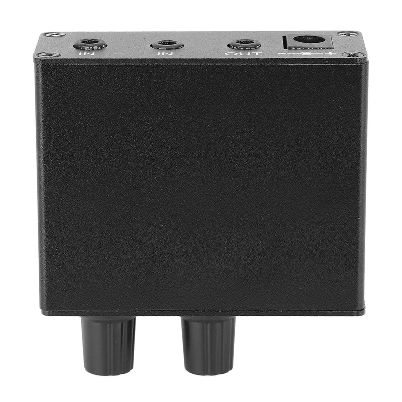 2 Channel Stereo Mixer, 2 in 2 Out Low Noise Independent Volume Control 3.5mm Small Sound Mixer for Headphone DC 5‑24V