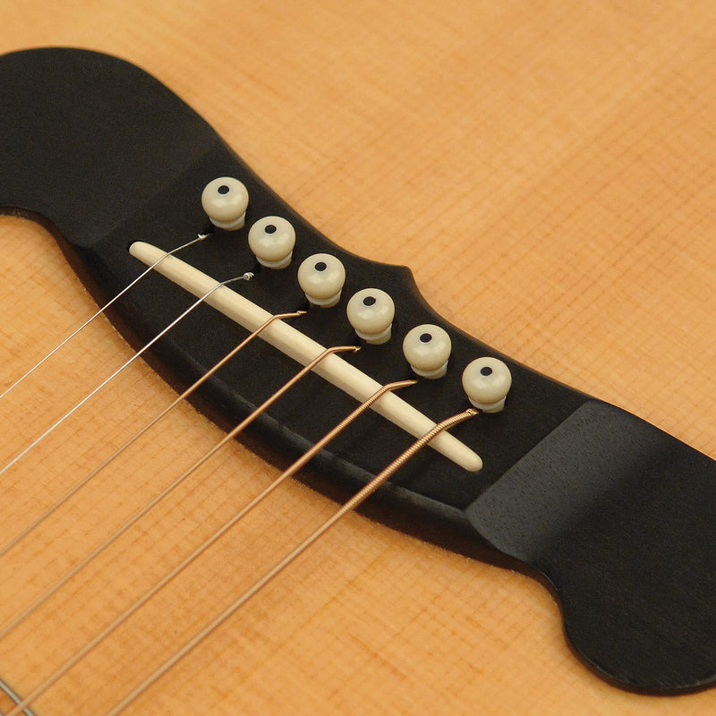 D'Addario Accessories Injected Molded Bridge Pins with End Pin, Set of 7, Ivory with Black Dot
