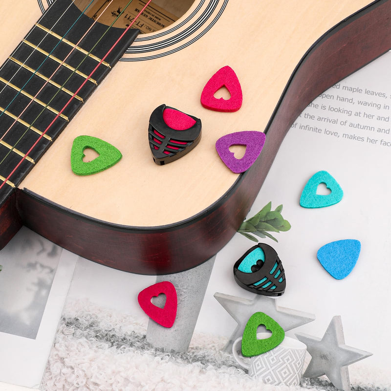 10 Pack Guitar Pick Holder, Stick-On Plastic Guitar Pick Case with Adhesive Back and Spring Convenient Guitar Pick Storage Box to Attach to Bass Ukulele Acoustic Guitar Accessories