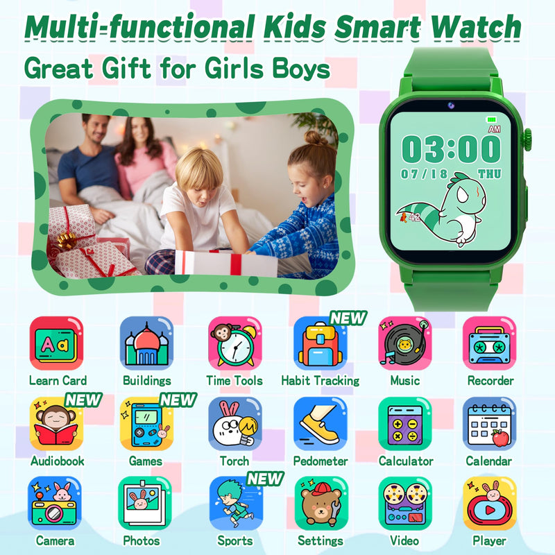 Phyulls Smart Watch for Kids with Games, Touchscreen, Calendaring Camera Music Player Time Display Video & Audio Recording, Toys for 3-12 Years Old Boys and Girls