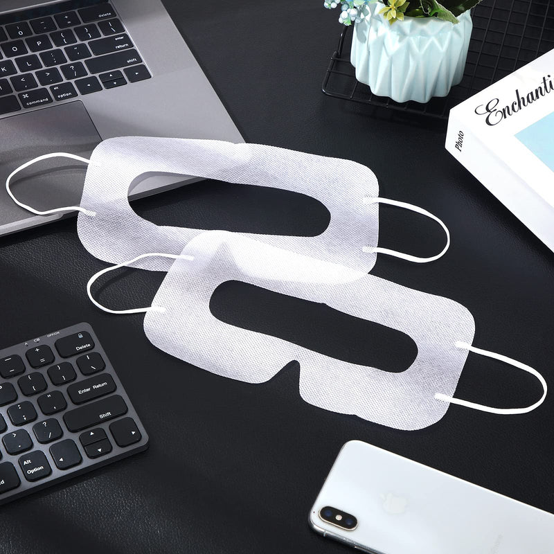200 Pcs Disposable VR Face Mask Breathable Cover Eye Mask for VR Nonwoven Fabric Sanitary VR Mask, VR Eye Cover Pad (White) White