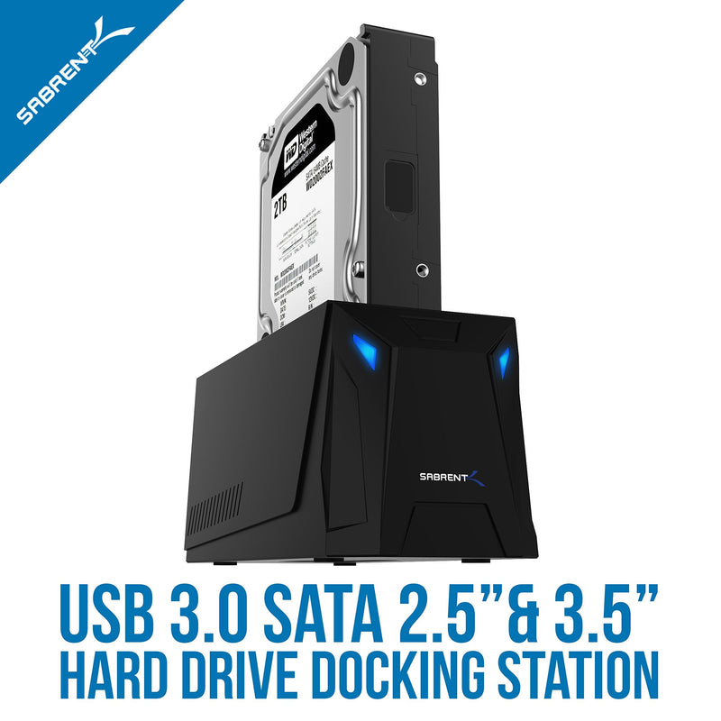 SABRENT USB 3.0 to SATA External Hard Drive Docking Station for 2.5" or 3.5"' HDD, SSD [Support UASP] (EC-UBLB) 1 BAY