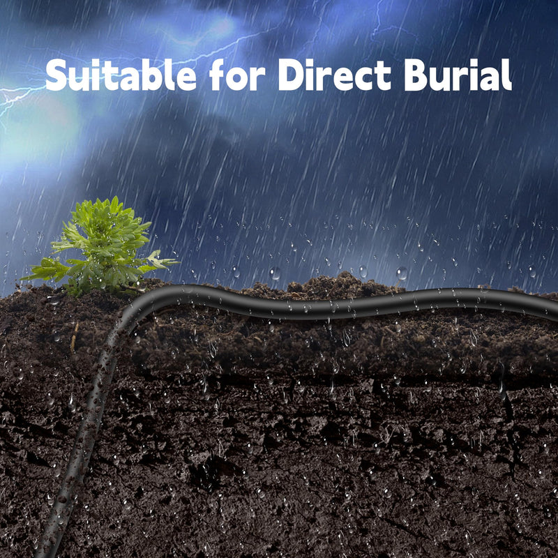 350FT Outdoor Cat6 Ethernet Cable, Heavy Duty Direct Burial, In-Ground, POE, Waterproof, LLDPE UV Resistant, UTP, 24AWG CCA Solid Cord, Network, Internet, LAN, Cat 6 Patch Cable - 350 Feet 350FT