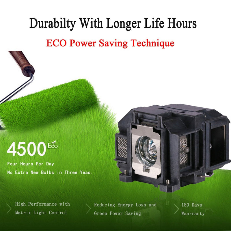 EWO'S ELP67 Replacement Projector Lamp for Epson ELPLP67 PowerLite Home Cinema 500 707 710HD 750HD EX5210 EX7210 EX3210 EX3212 VS210 VS220 X12 W12 S12 V13H010L67 Lamp Bulb Replacement